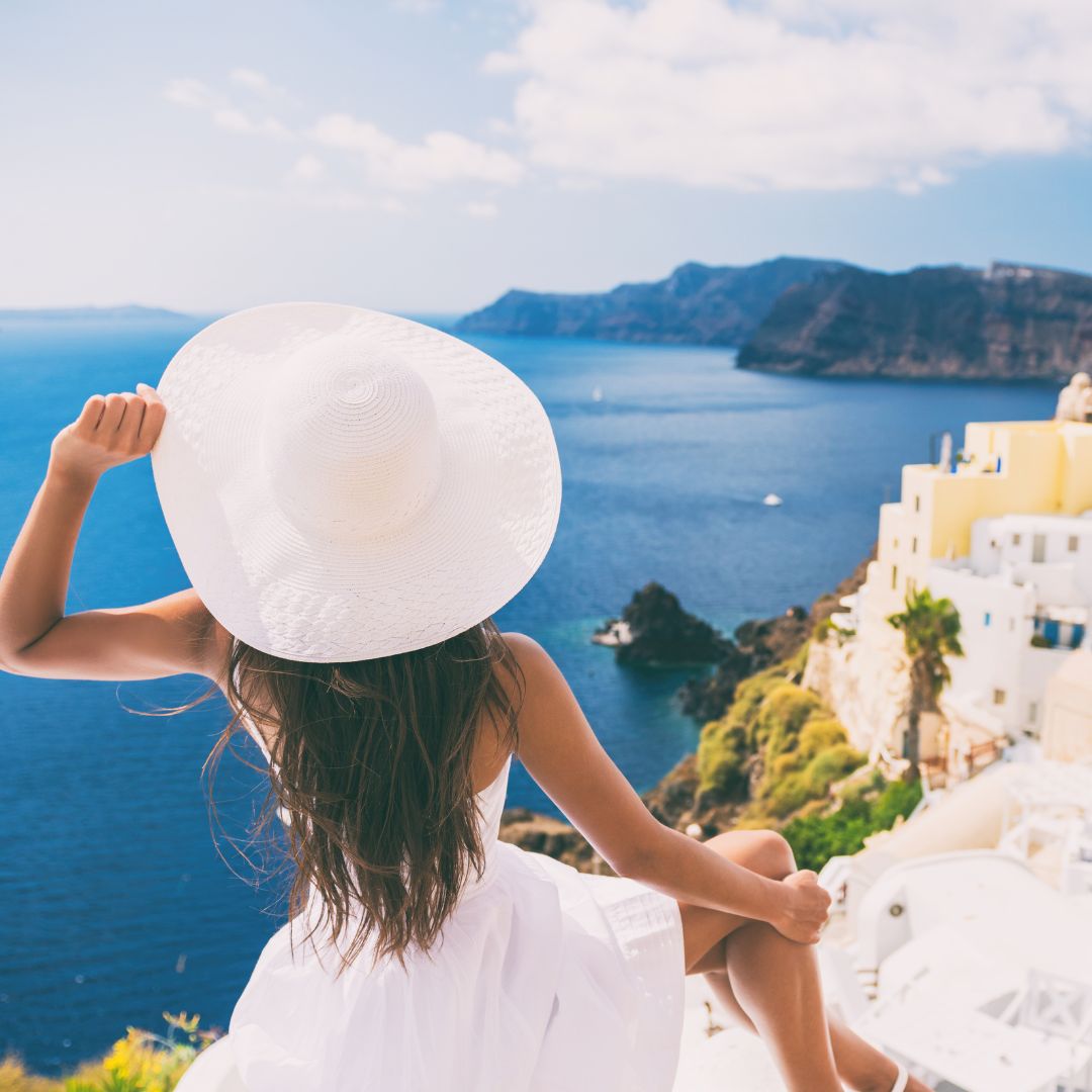 Lady with hat in Greece